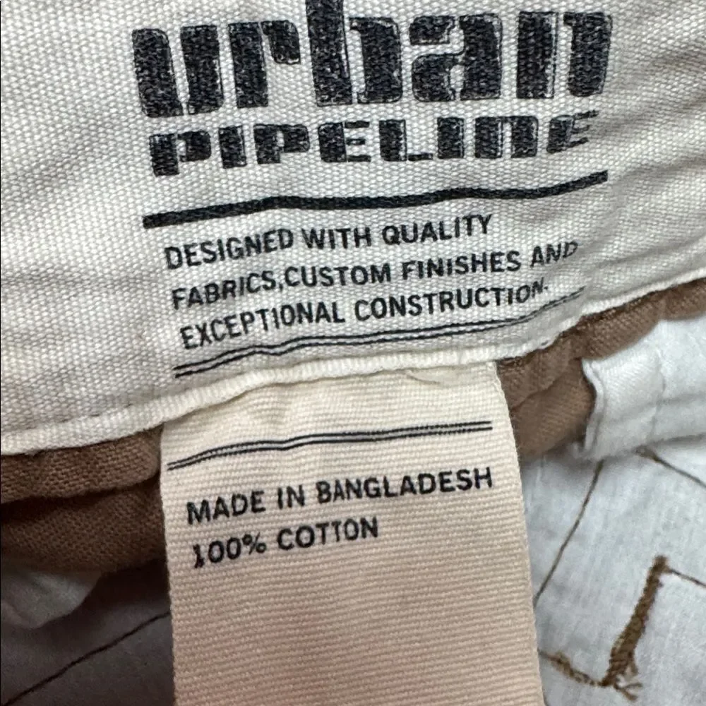 Urban Pipeline Men's Straight Leg Cargo Pants in Tan Khaki Size 34/32